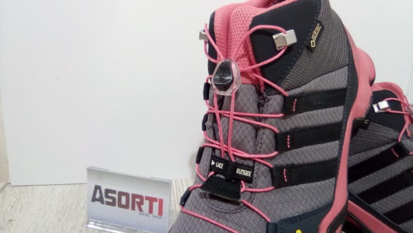 Женские треккинговые кроссовки Adidas Terrex Mid GTX K (BB1954) серо-розовые
